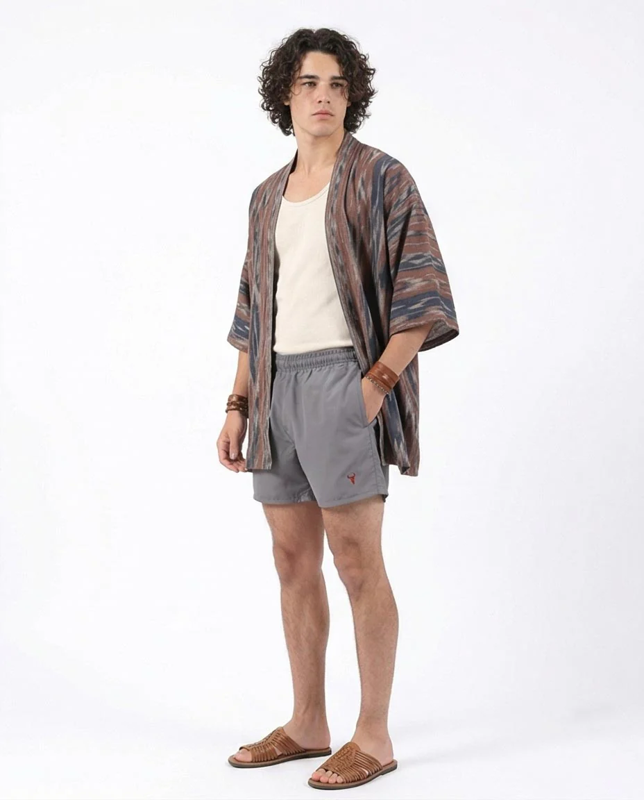 Ravin Men's Signature Bull Embroidered Swim Shorts – Charcoal Grey - 95675 - Image 4