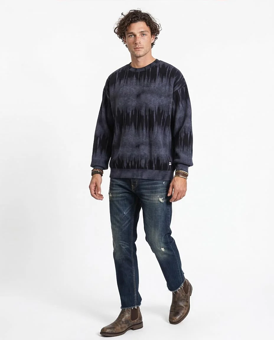 Ravin Abstract Ikat-Pattern Ribbed Knit Sweatshirt - R214929 - Image 5