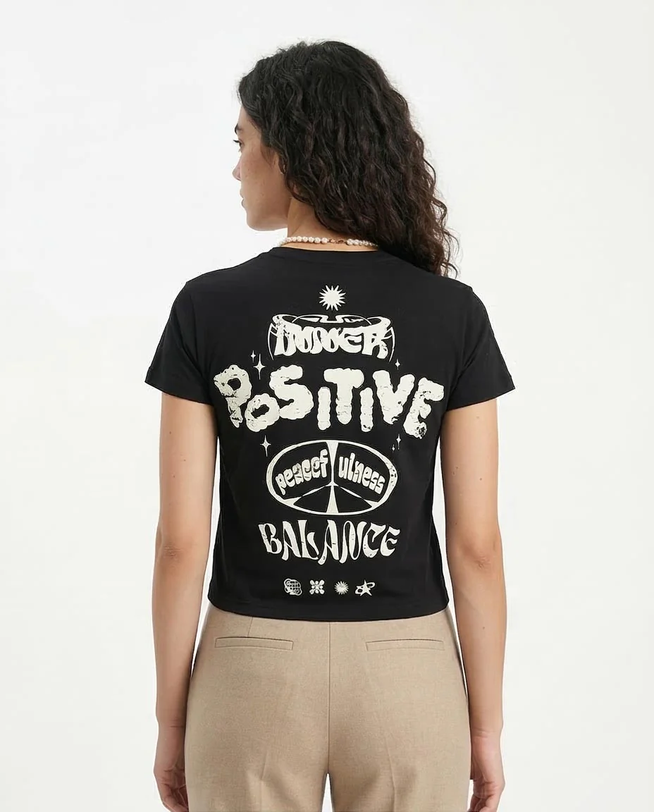 Ravin "Balance" Graphic Baby Tee – Black - R210559 - Image 2