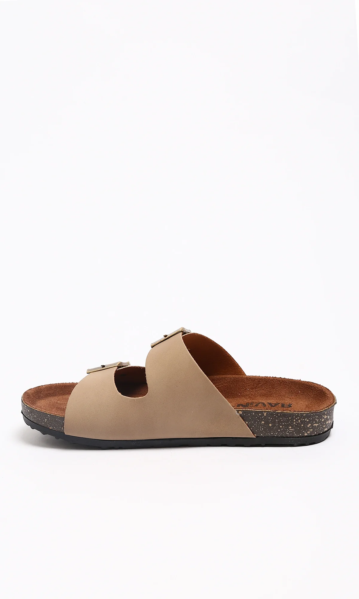 Beige Double-Strap Buckled Comfort Sandals - R212535 - Image 3