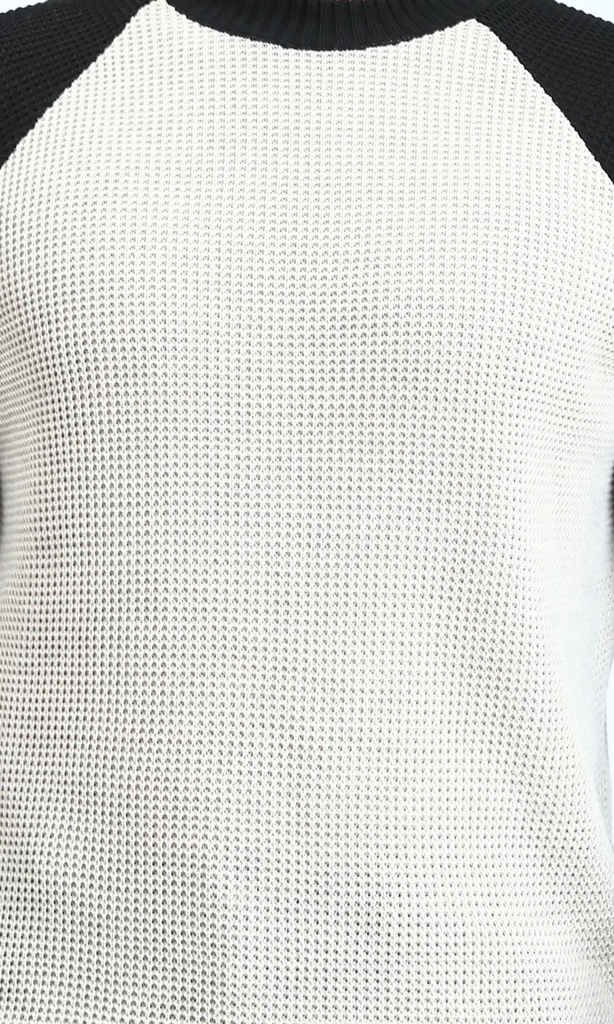 R212608 - Bi-Tone Self Pattern Pullover - Black & White - Image 3