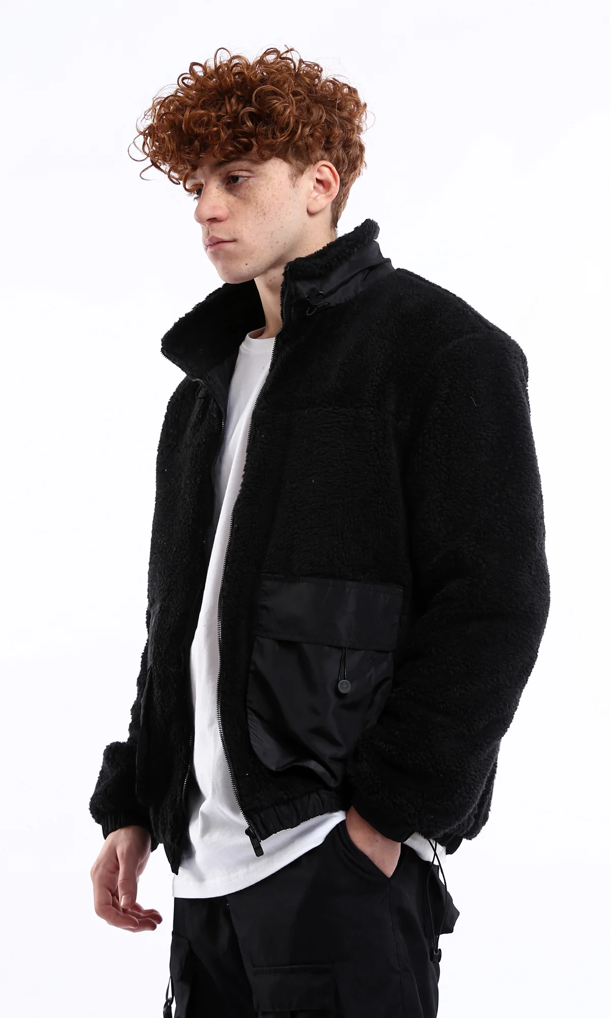 Black Borg Fleece Utility Zip-Up Jacket - O174754 - Image 2