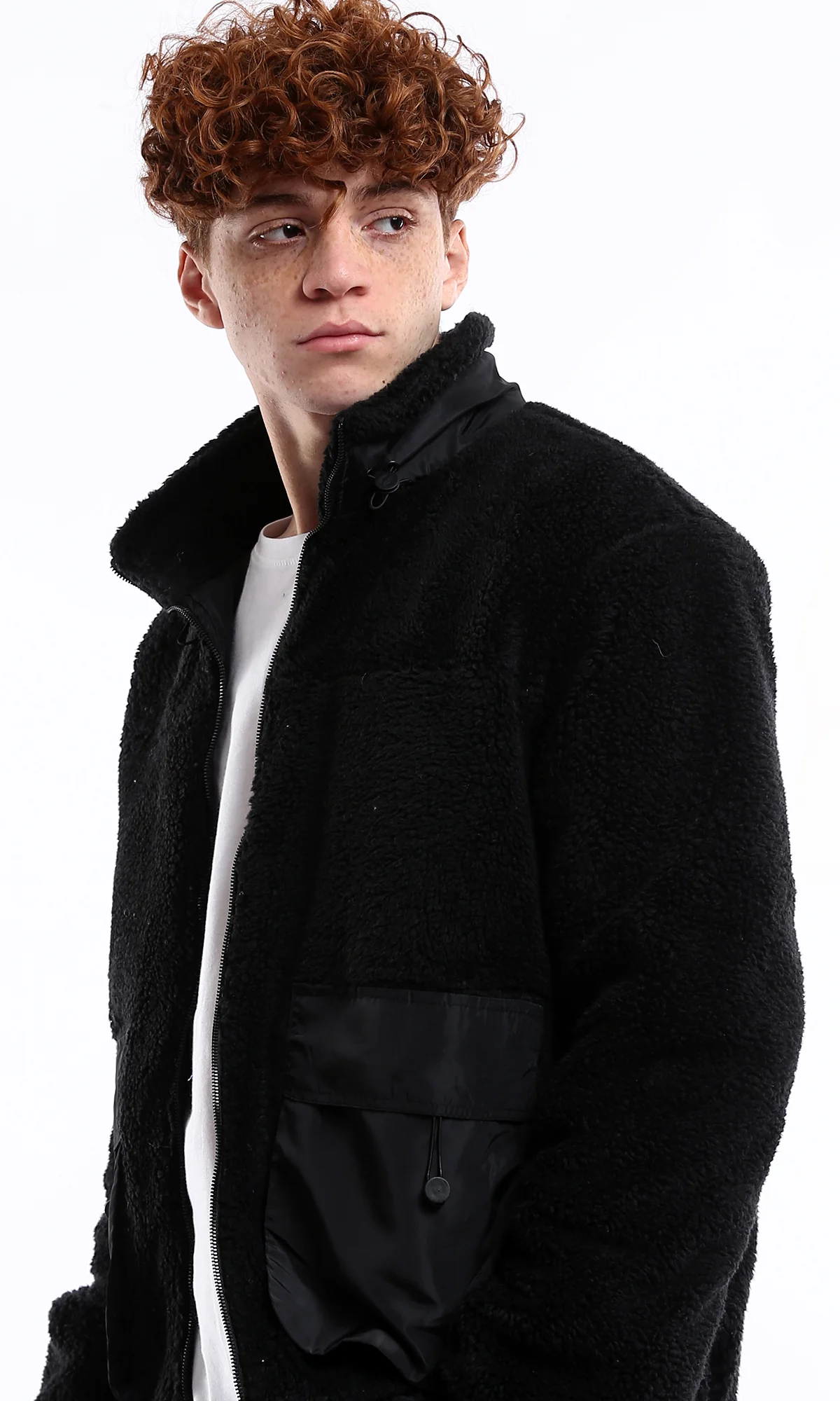 Black Borg Fleece Utility Zip-Up Jacket - O174754 - Image 4