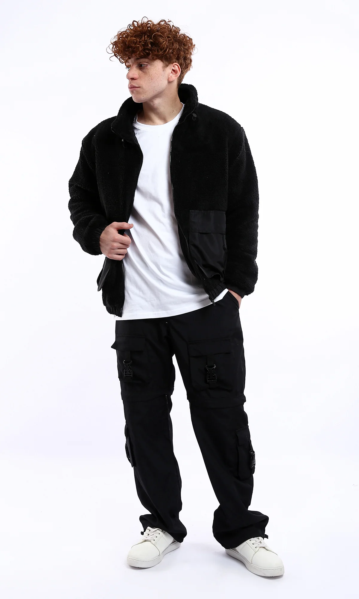Black Borg Fleece Utility Zip-Up Jacket - O174754 - Image 5