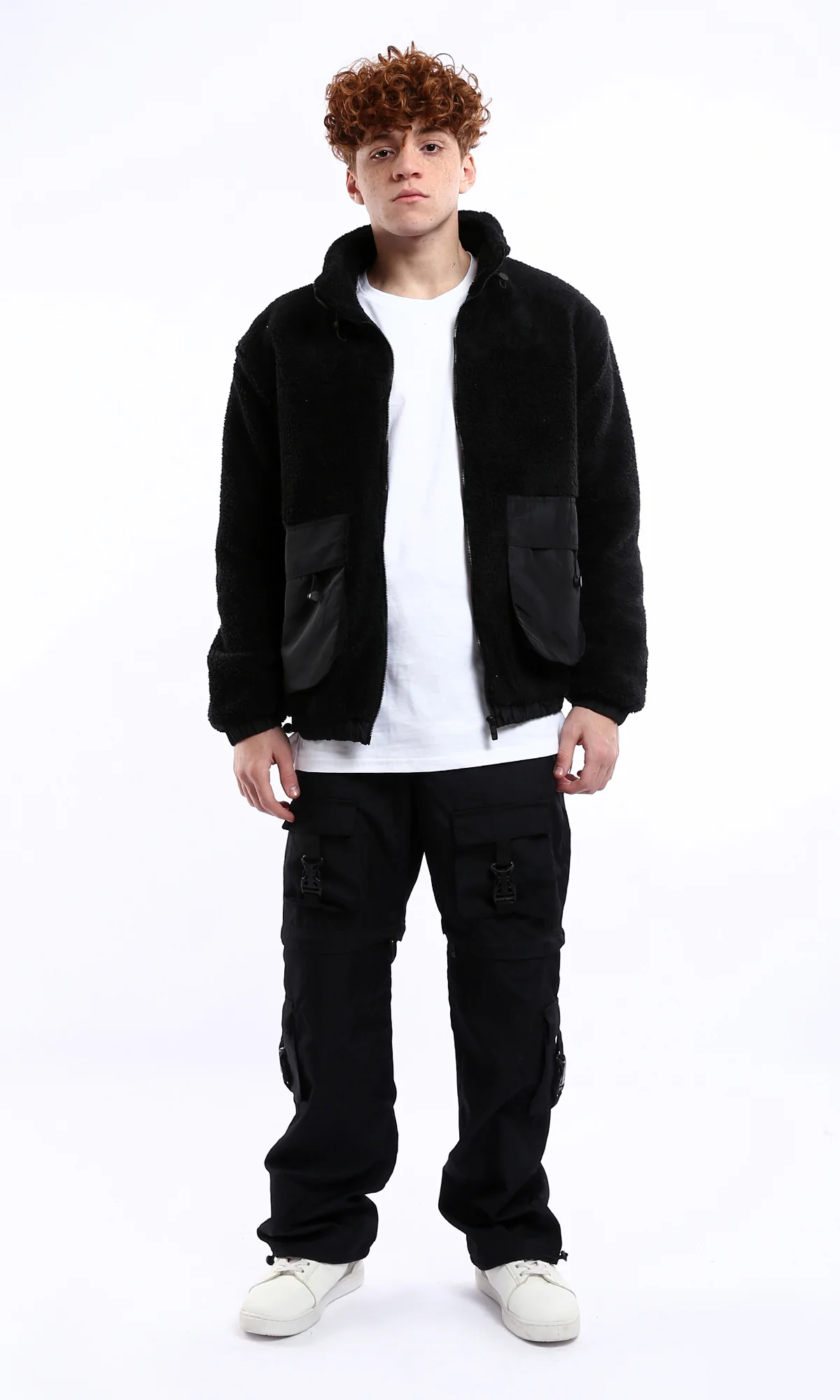 Black Borg Fleece Utility Zip-Up Jacket - O174754 - Image 7