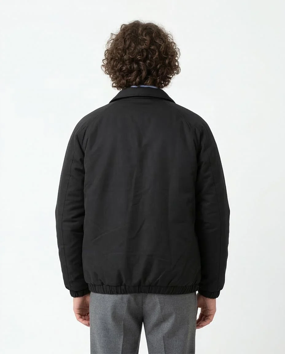 Black Minimalist Padded Harrington Jacket - O175496 - Image 2
