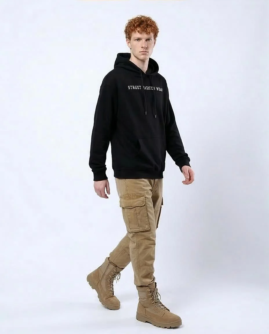 Black Street Fashion Graphic Back Hoodie - O178923 - Image 3