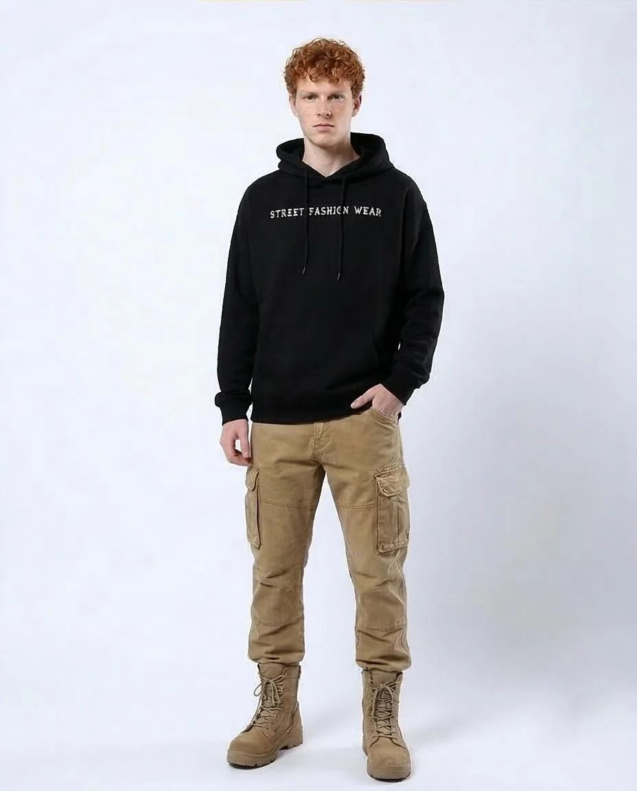 Black Street Fashion Graphic Back Hoodie - O178923 - Image 5