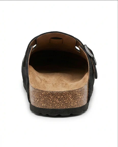 Suede Comfort Buckle Clog in Noir - R216196 - Image 3