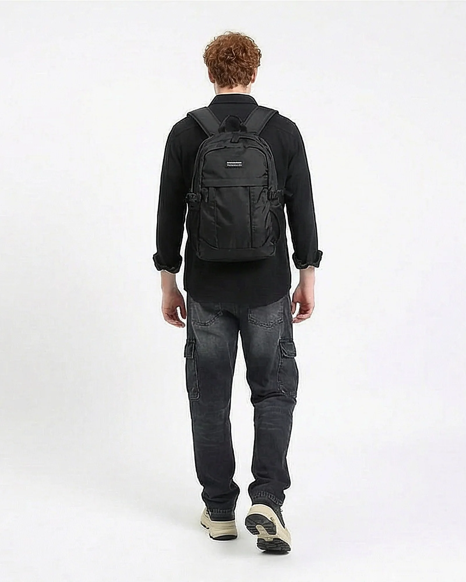 Black Textured Long Sleeve Shirt - Image 4