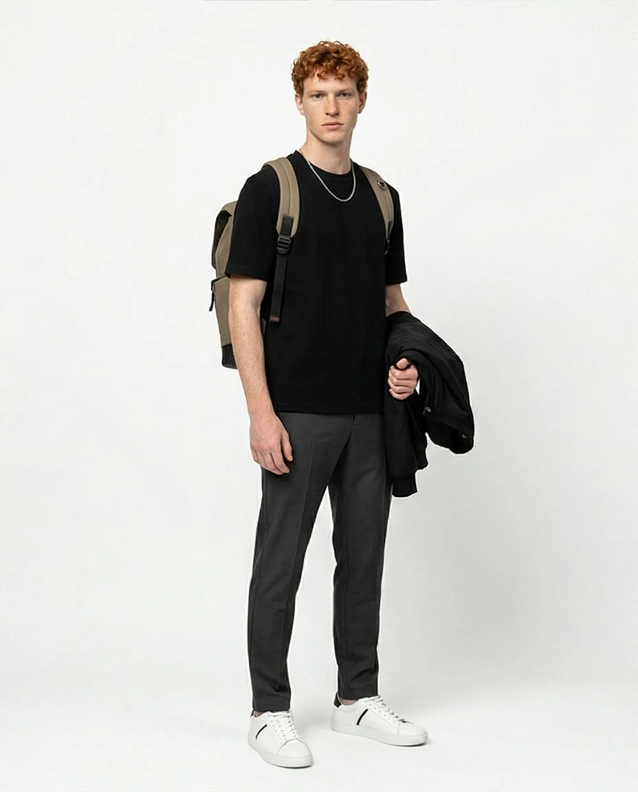 Black Textured Short Sleeve Urban Tee - R217154 - Image 7