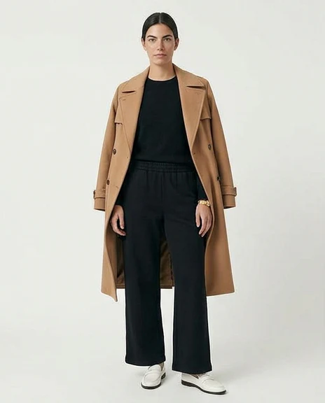 Black Wide-Leg Relaxed Tailored Trousers - R217484 - Image 3