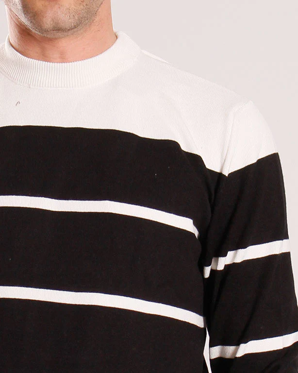 Bold Nautical Striped Crew Neck Knit Pullover - O201340 - Image 4