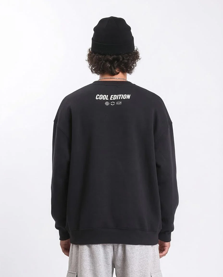 Ravin | "Born to Ride" Oversized Graphic Streetwear Sweatshirt - Black - R212199 - Image 2