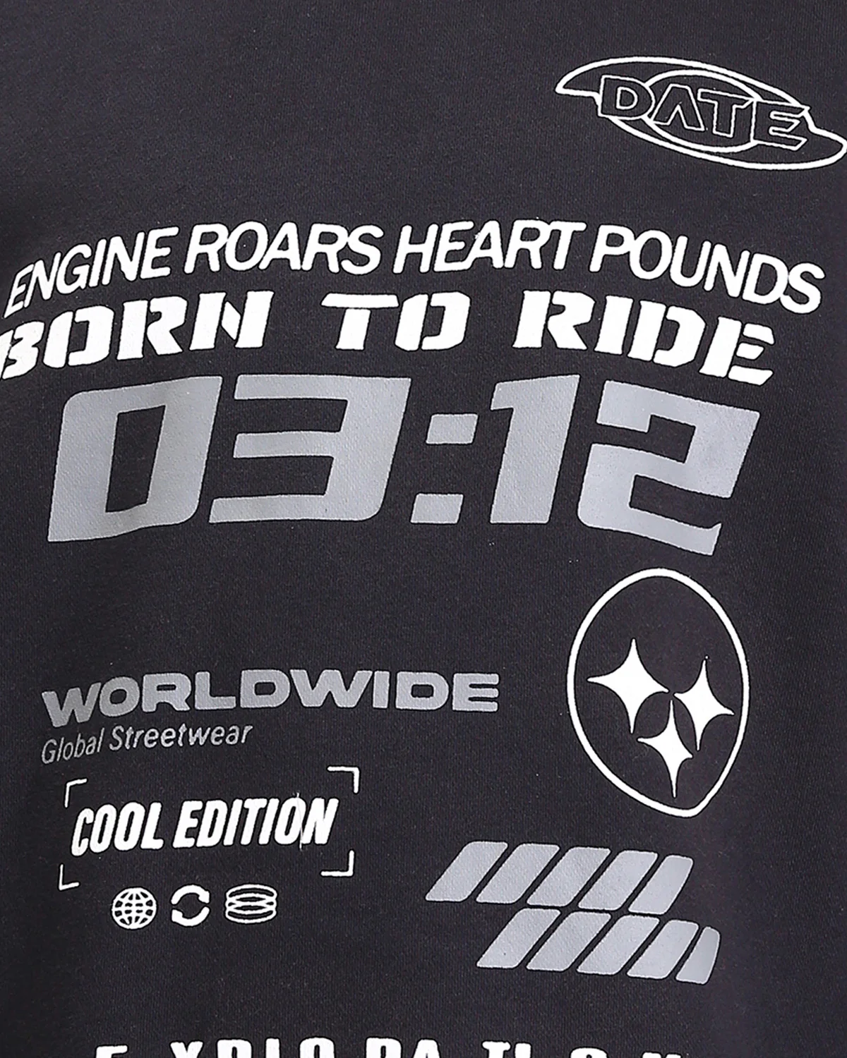 Ravin | "Born to Ride" Oversized Graphic Streetwear Sweatshirt - Black - R212199 - Image 4