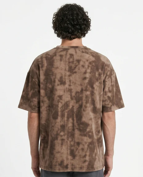 Brown Marble Wash Oversized Crew Neck Tee - R217583 - Image 2