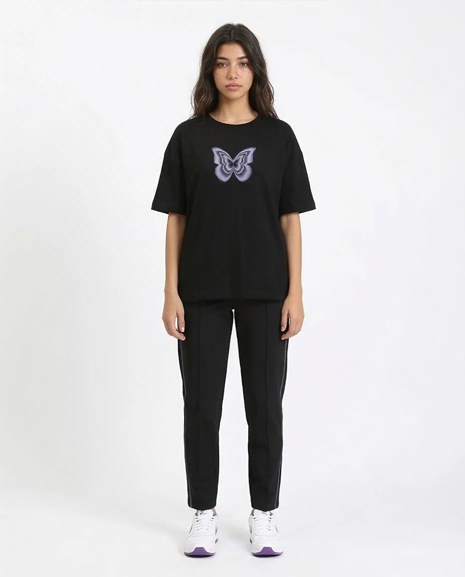 Ravin Butterfly Aura Oversized Graphic T-Shirt – Black - O203253 - Image 3