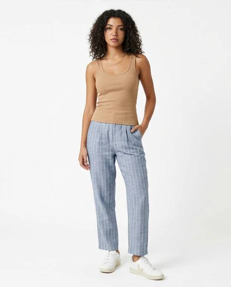 Camel Ribbed Scoop Neck Tank Top - R217410 - Image 3