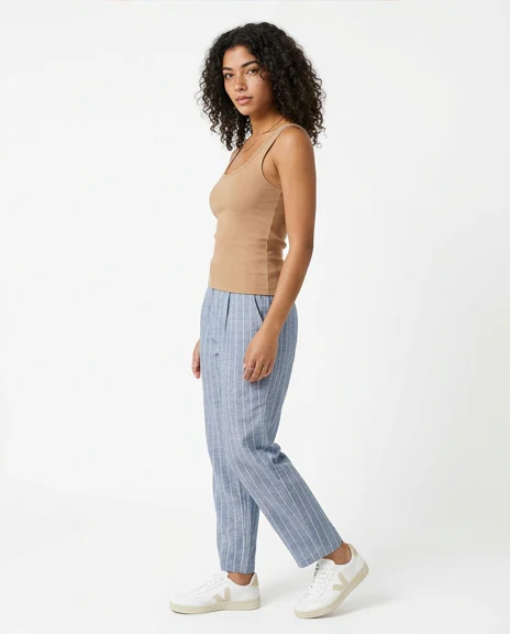 Camel Ribbed Scoop Neck Tank Top - R217410 - Image 4