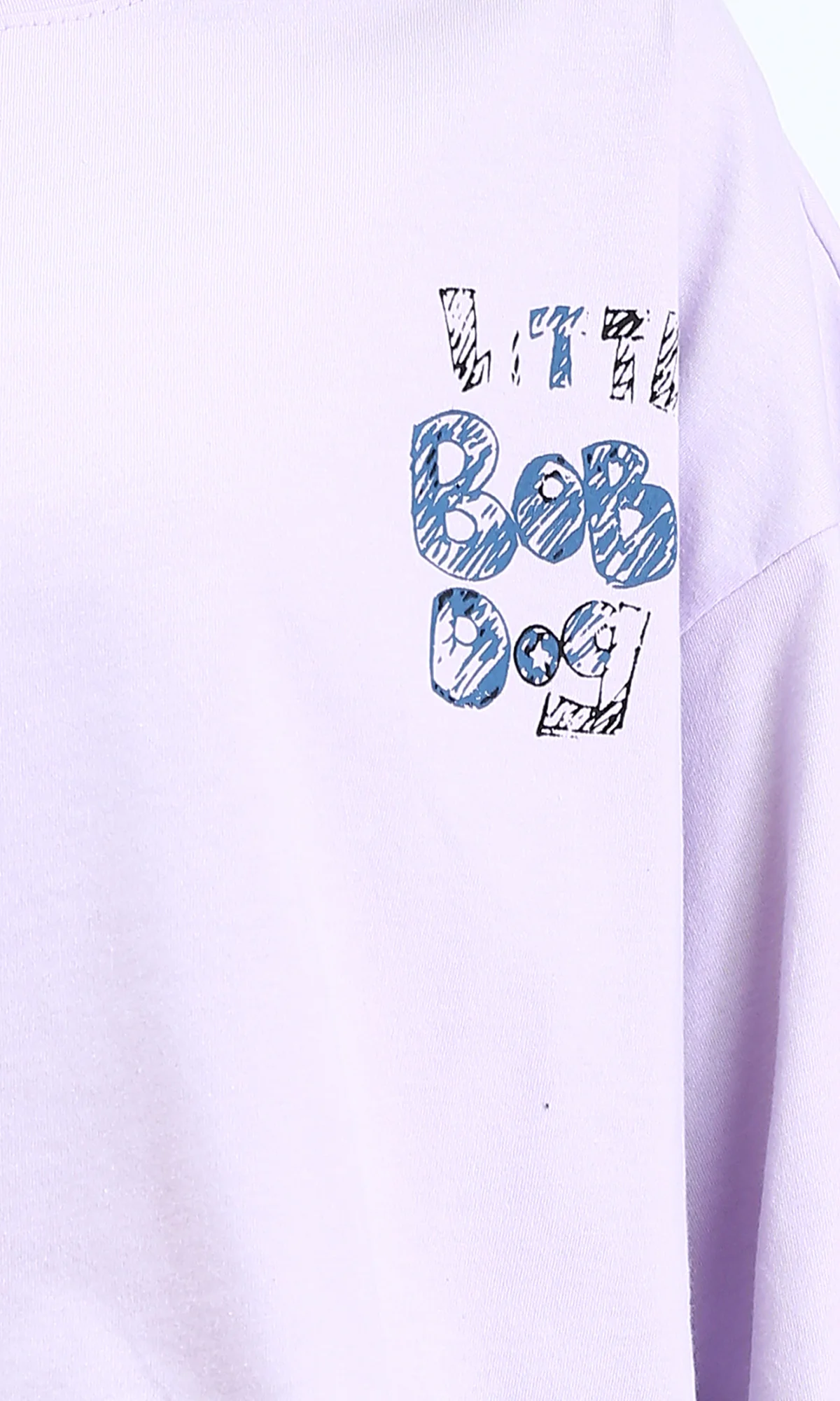 R209490 - Casual Printed Slip On Tee - Light Purple - Image 3