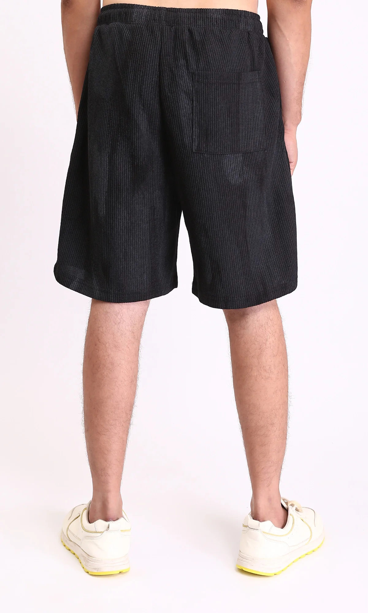 R212957 - Casual Slip On Drawstring Shorts - Black - Image 2