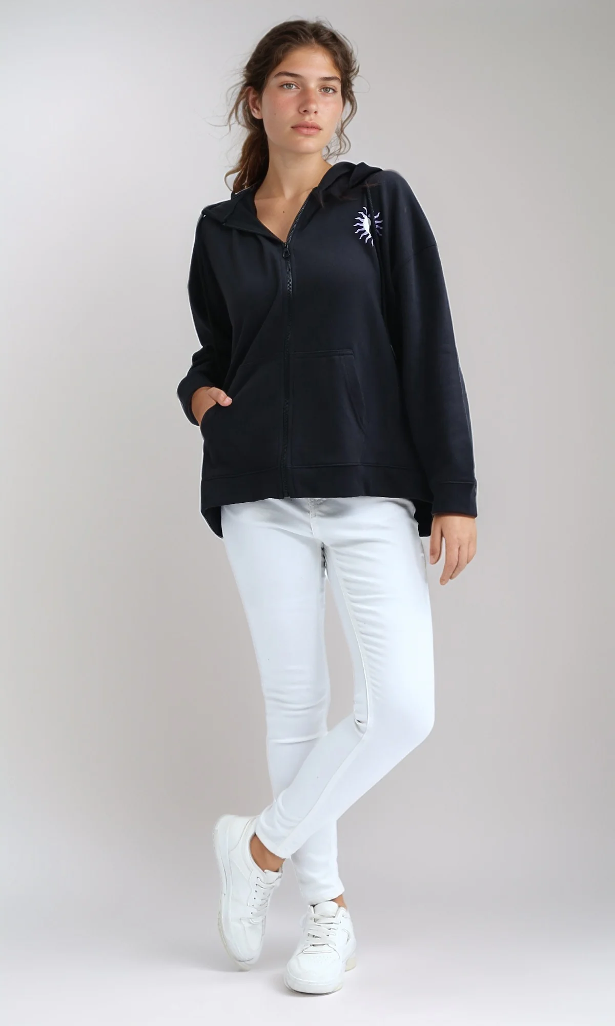 Celestial Yin-Yang Oversized Zip-Up Hoodie - O200151 - Image 5