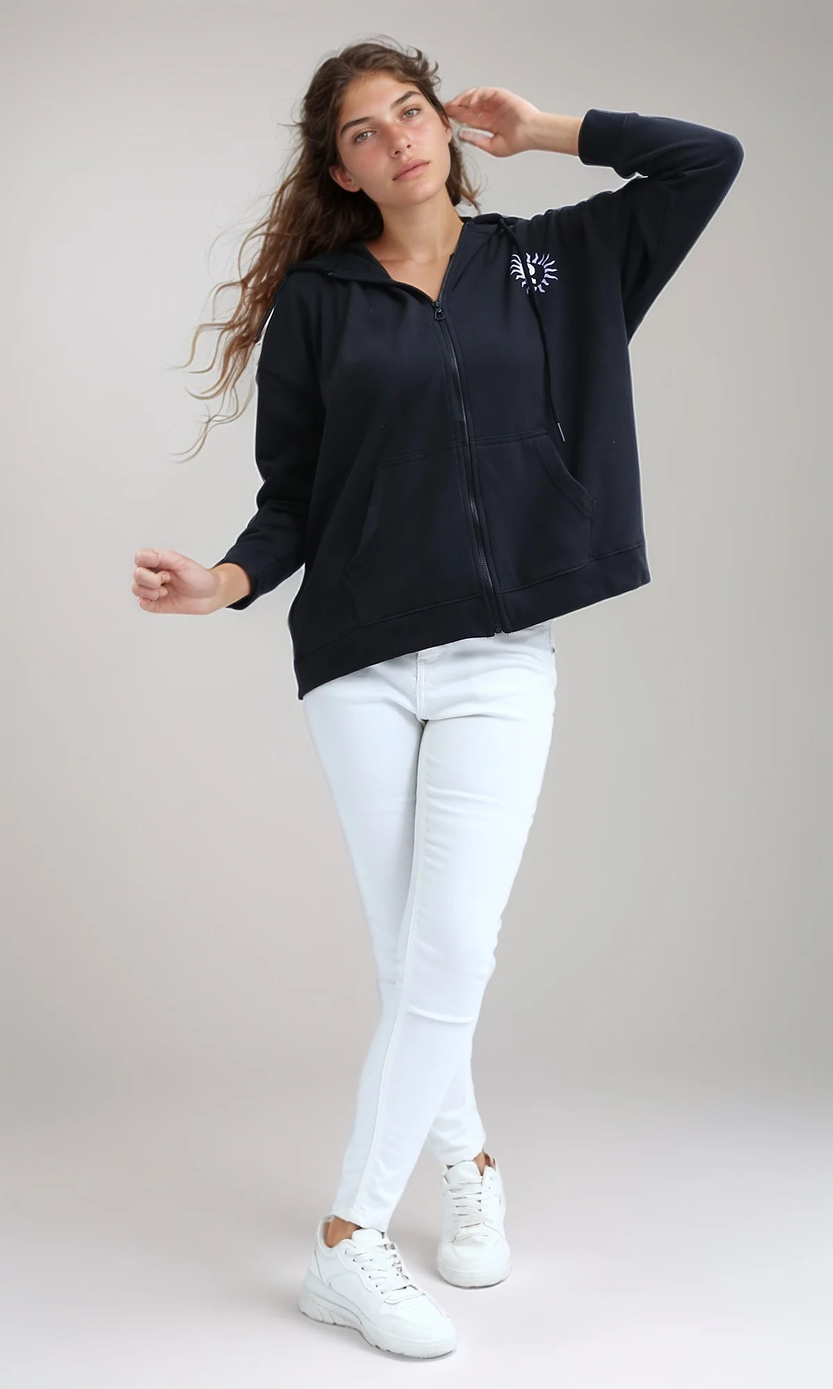 Celestial Yin-Yang Oversized Zip-Up Hoodie - O200151 - Image 6