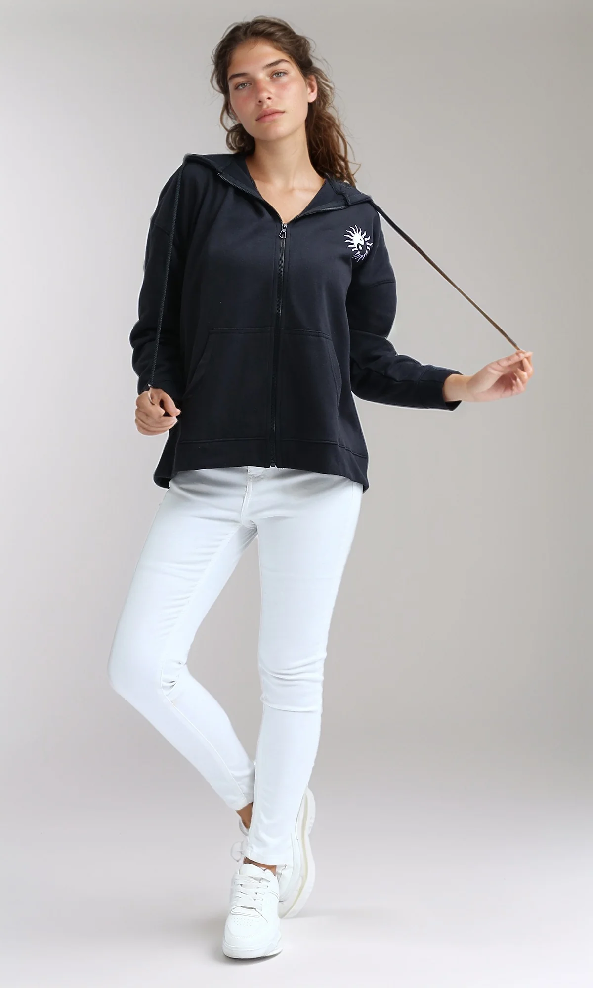 Celestial Yin-Yang Oversized Zip-Up Hoodie - O200151 - Image 7
