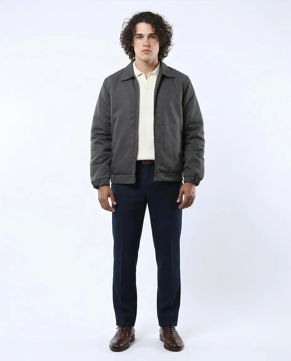 Charcoal Minimalist Padded Mechanic Jacket - O174463 - Image 3