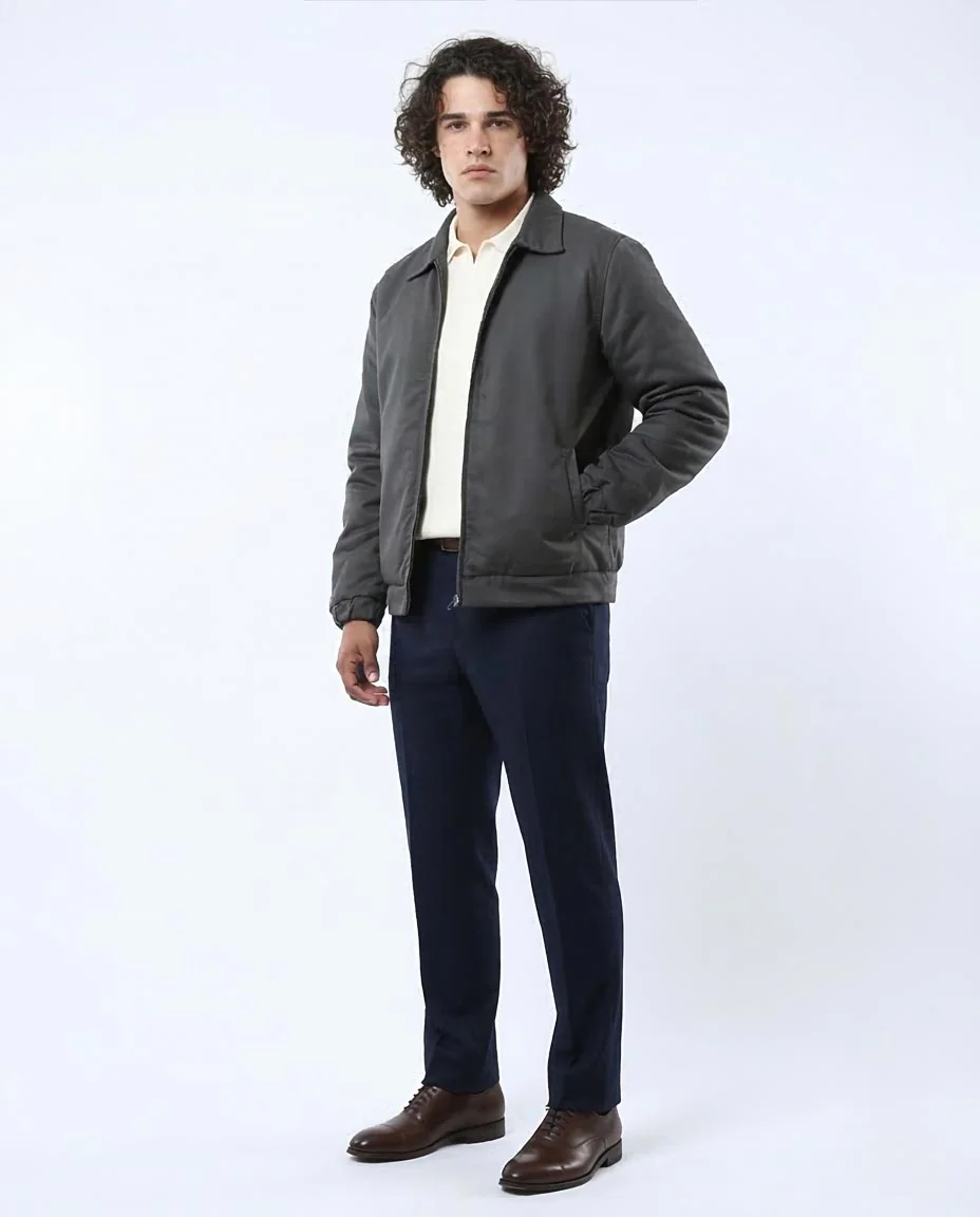 Charcoal Minimalist Padded Mechanic Jacket - O174463 - Image 5