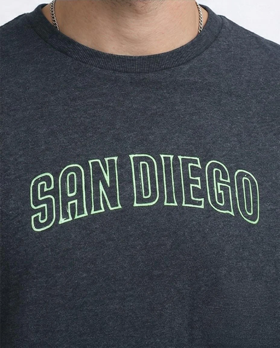 Charcoal San Diego Oversized Graphic T-Shirt - O182411 - Image 3