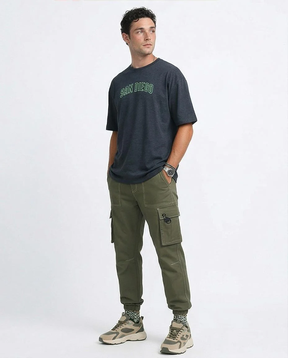 Charcoal San Diego Oversized Graphic T-Shirt - O182411 - Image 4