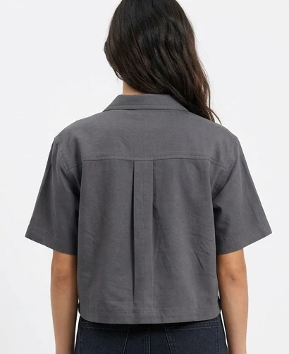 Charcoal Grey Utility Boxy Short Sleeve Shirt - R216619 - Image 2