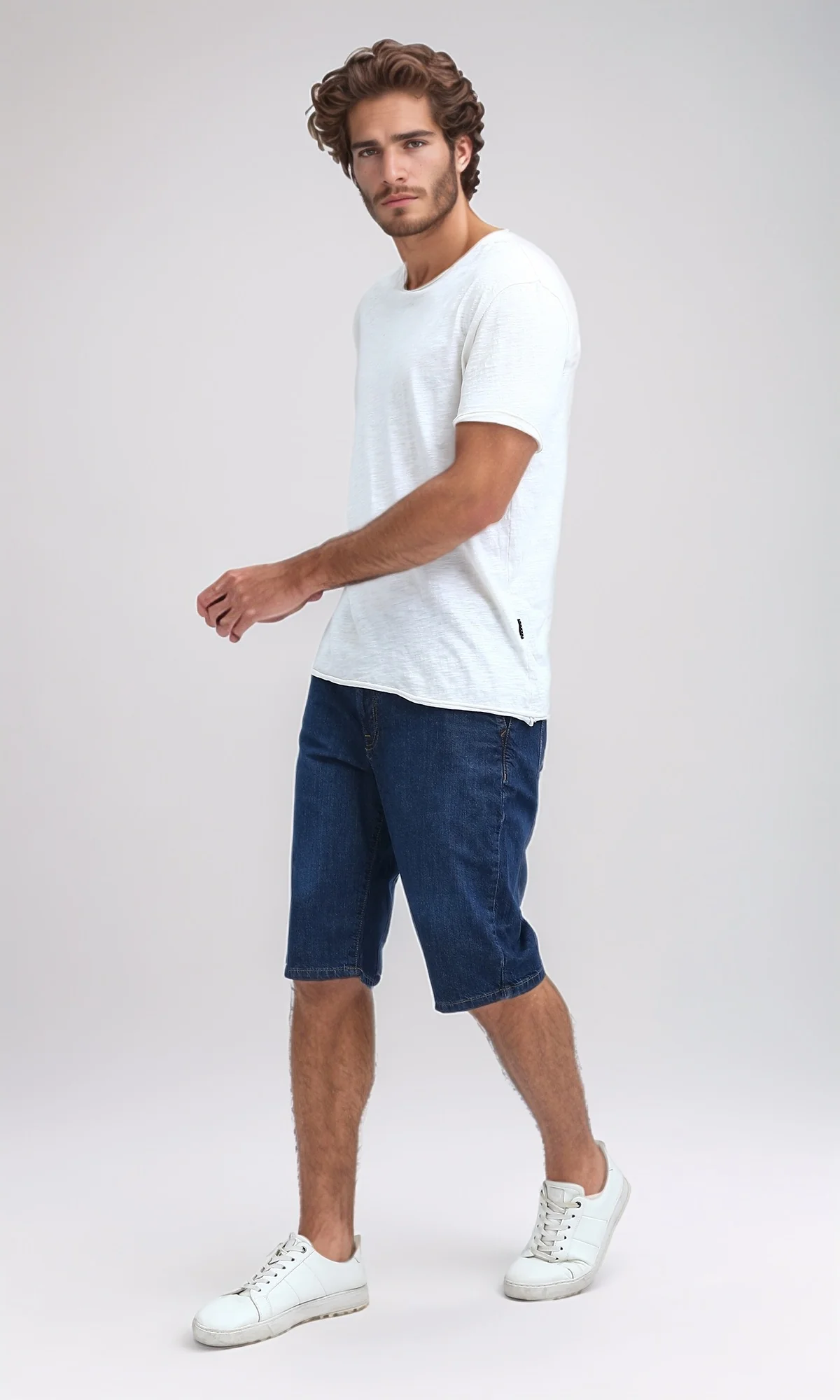 Classic Indigo Straight-Fit Denim Shorts - O198729 - Image 5