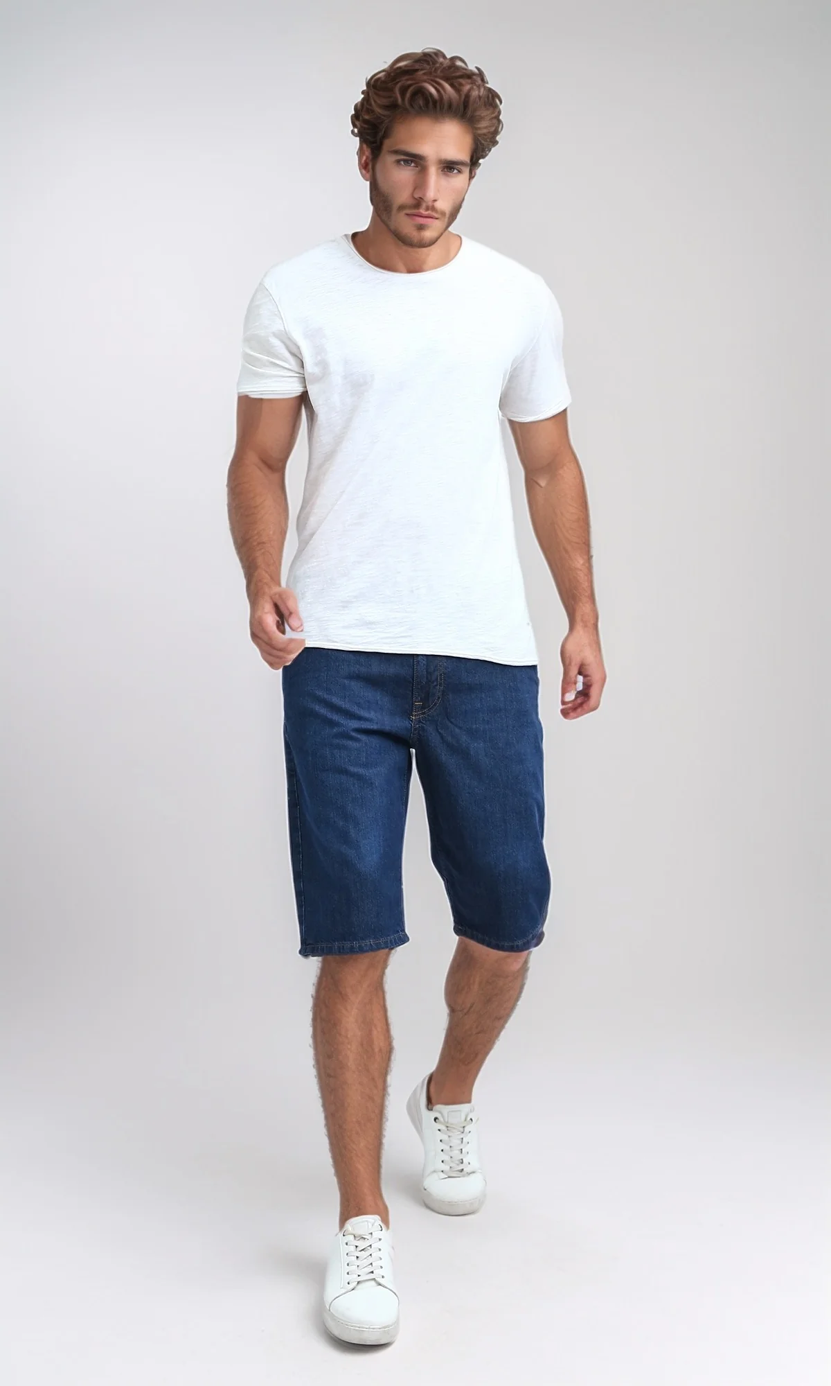 Classic Indigo Straight-Fit Denim Shorts - O198729 - Image 6