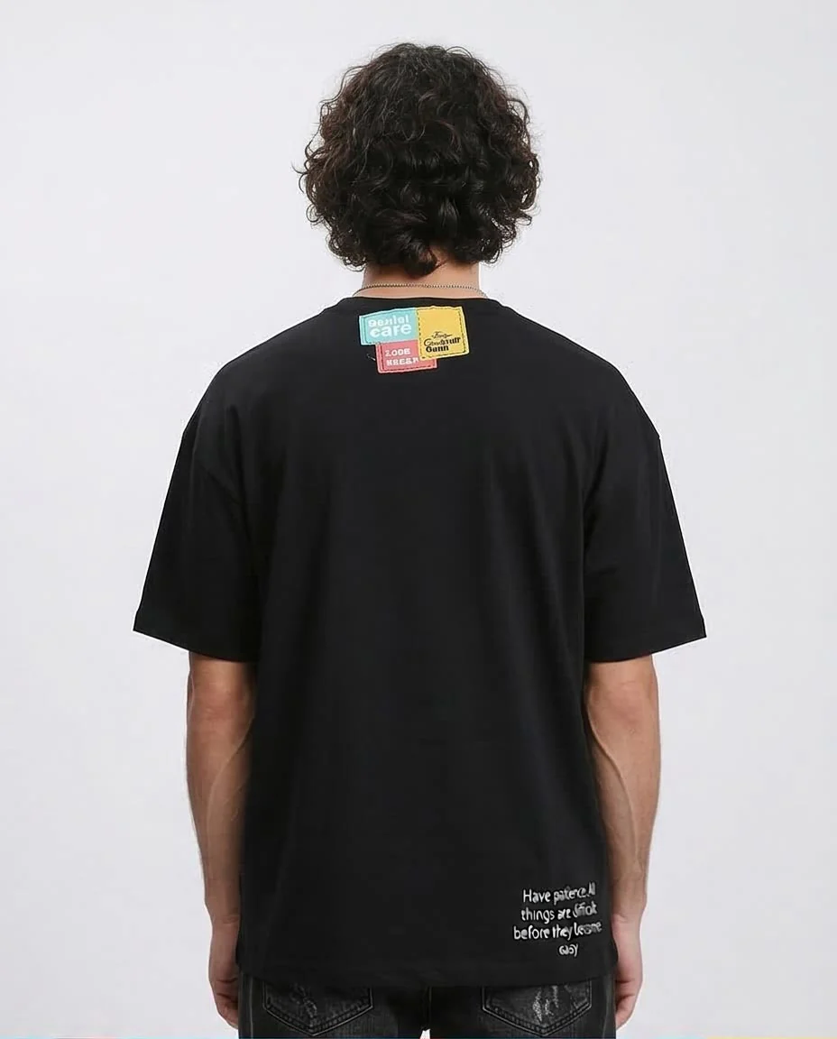 Ravin "Core Beliefs" Oversized Graphic T-Shirt – Black - R209405 - Image 2