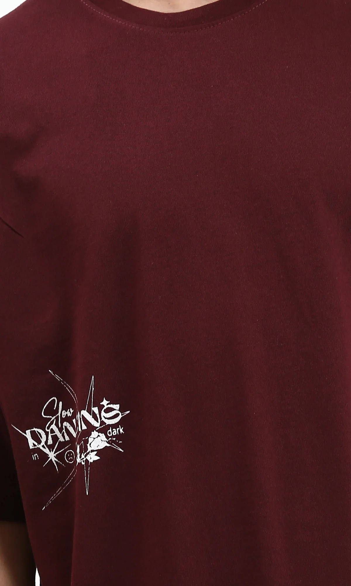 RAVIN "CORRUPT" Oversized Heavyweight Graphic T-Shirt – Burgundy - R212292 - Image 2