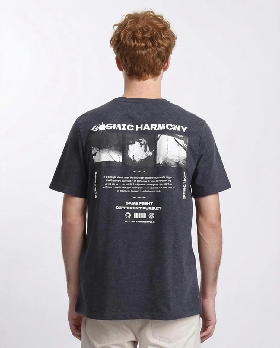 Ravin Cosmic Harmony Heather T-Shirt in Charcoal - R208582 - Image 2