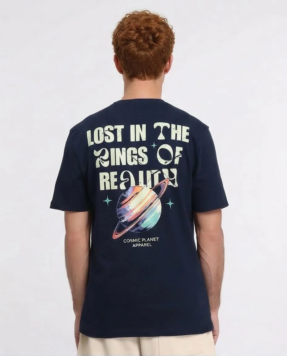 Ravin Cosmic Planet "Rings of Reality" Navy Graphic T-Shirt - R209385 - Image 2