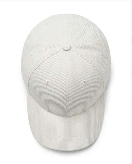 Cream Corduroy Adjustable Baseball Cap - R217543 - Image 3