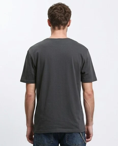 R208577 - Crew Neck Printed Regular Tee - Dark Grey - Image 2