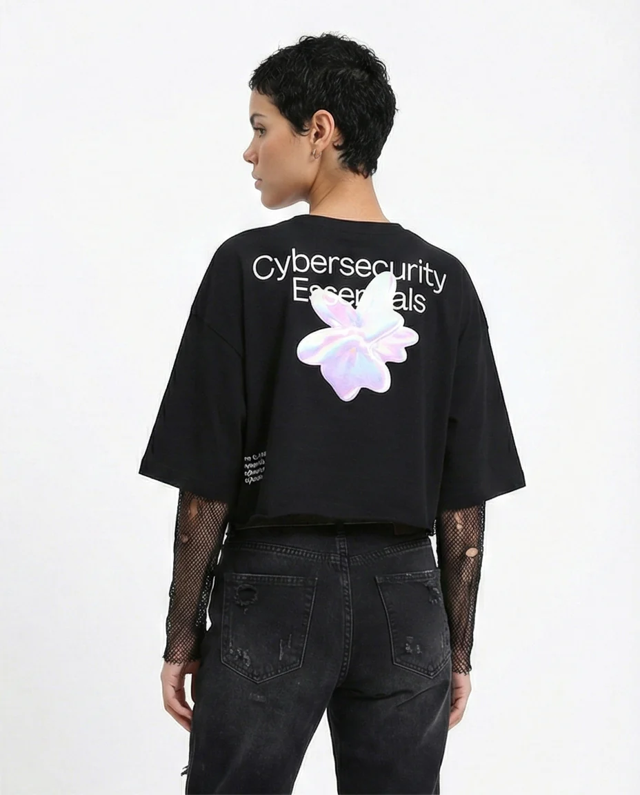 R208515 - Crew Neck Regular Summer Tee - Black - Image 2