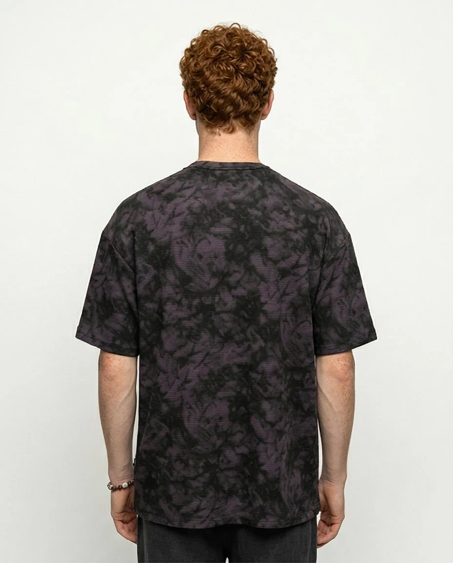 Dark Plum Storm Print Oversized Tee - R216849 - Image 2