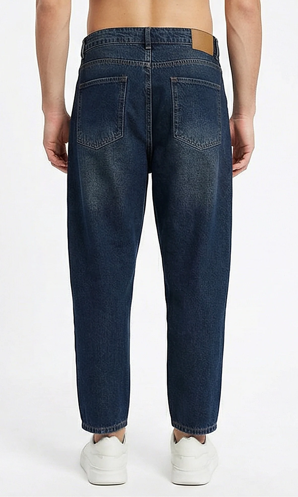 Dark Wash Relaxed Fit Denim Jeans for Men - Image 2