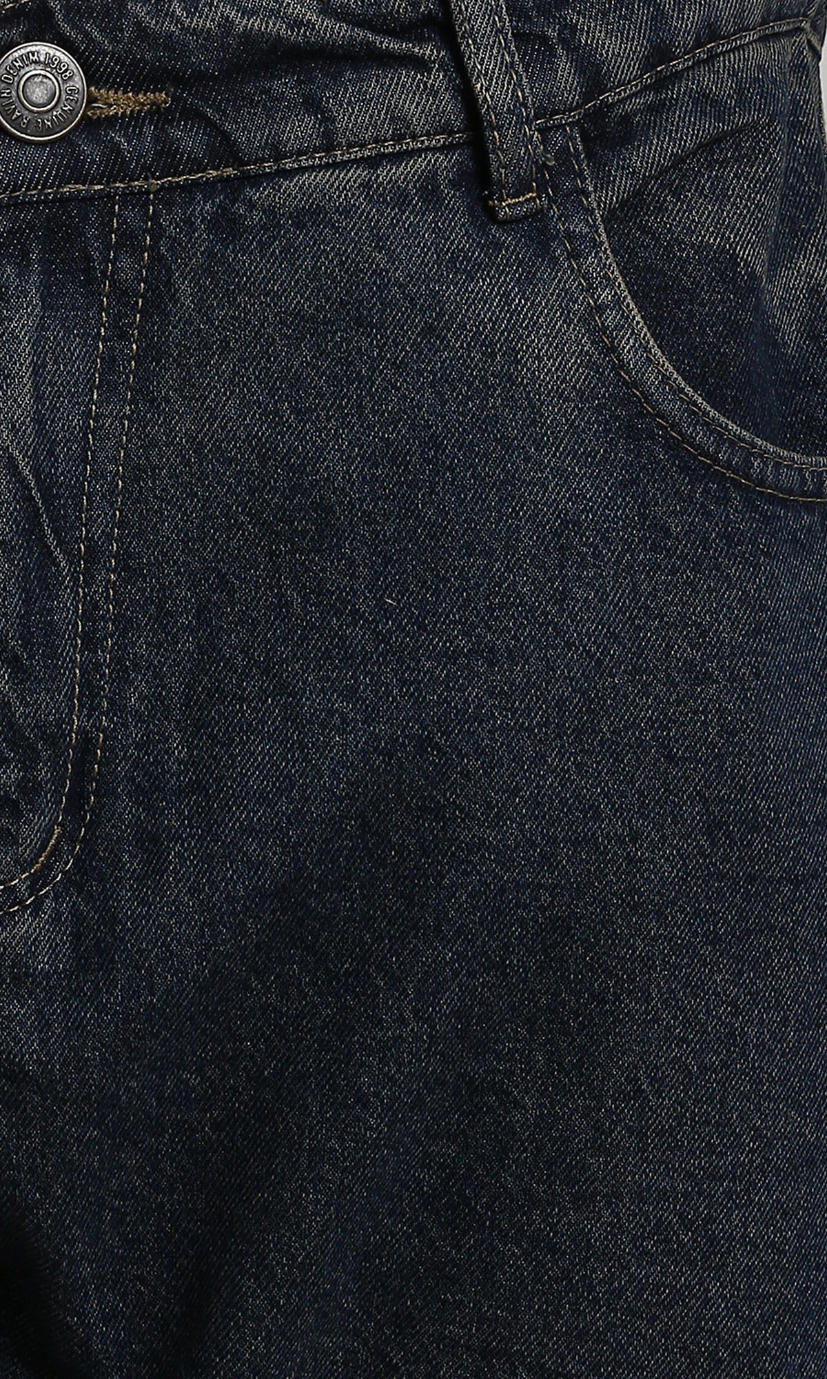 Dark Wash Relaxed Fit Denim Jeans for Men - Image 3