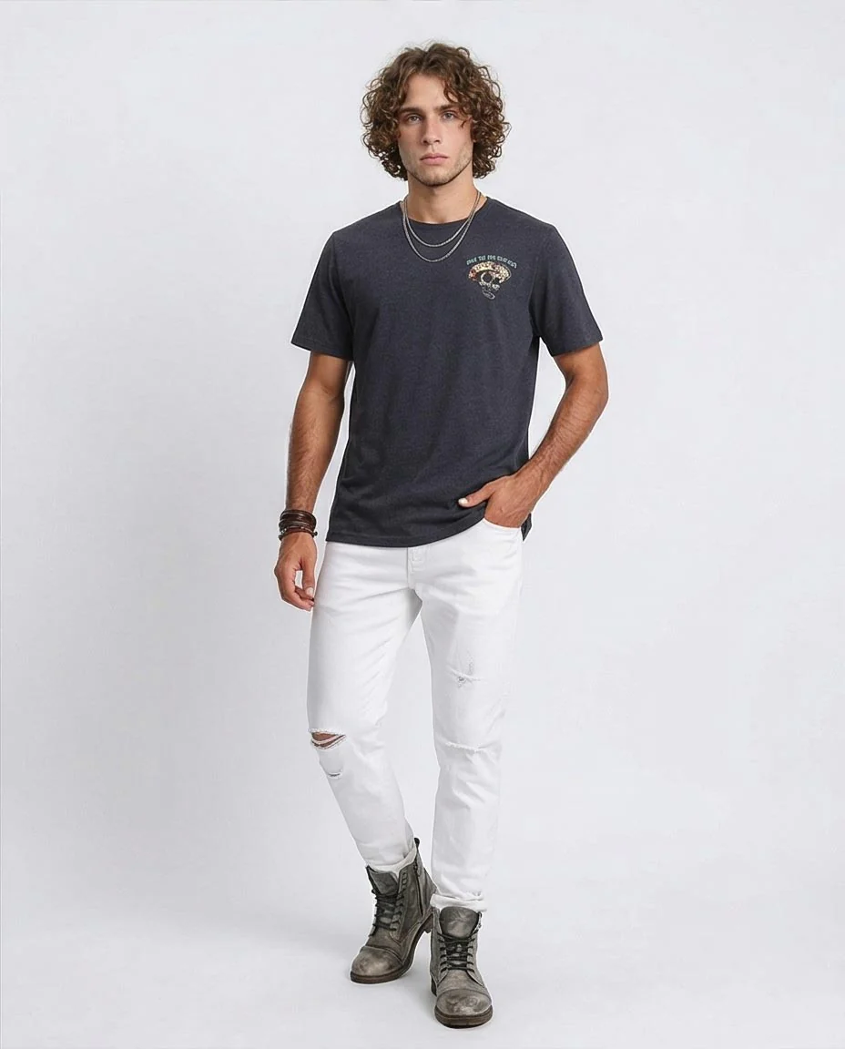 Ravin | "Deadly Rodeo" Graphic T-Shirt - Heather Black - Heather Black - R208588 - Image 4