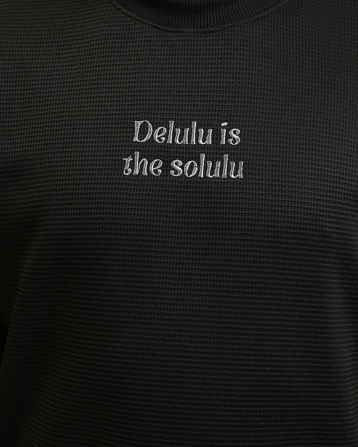 Ravin "Delulu" Textured Knit Crewneck Sweatshirt - Black - R215316 - Image 4