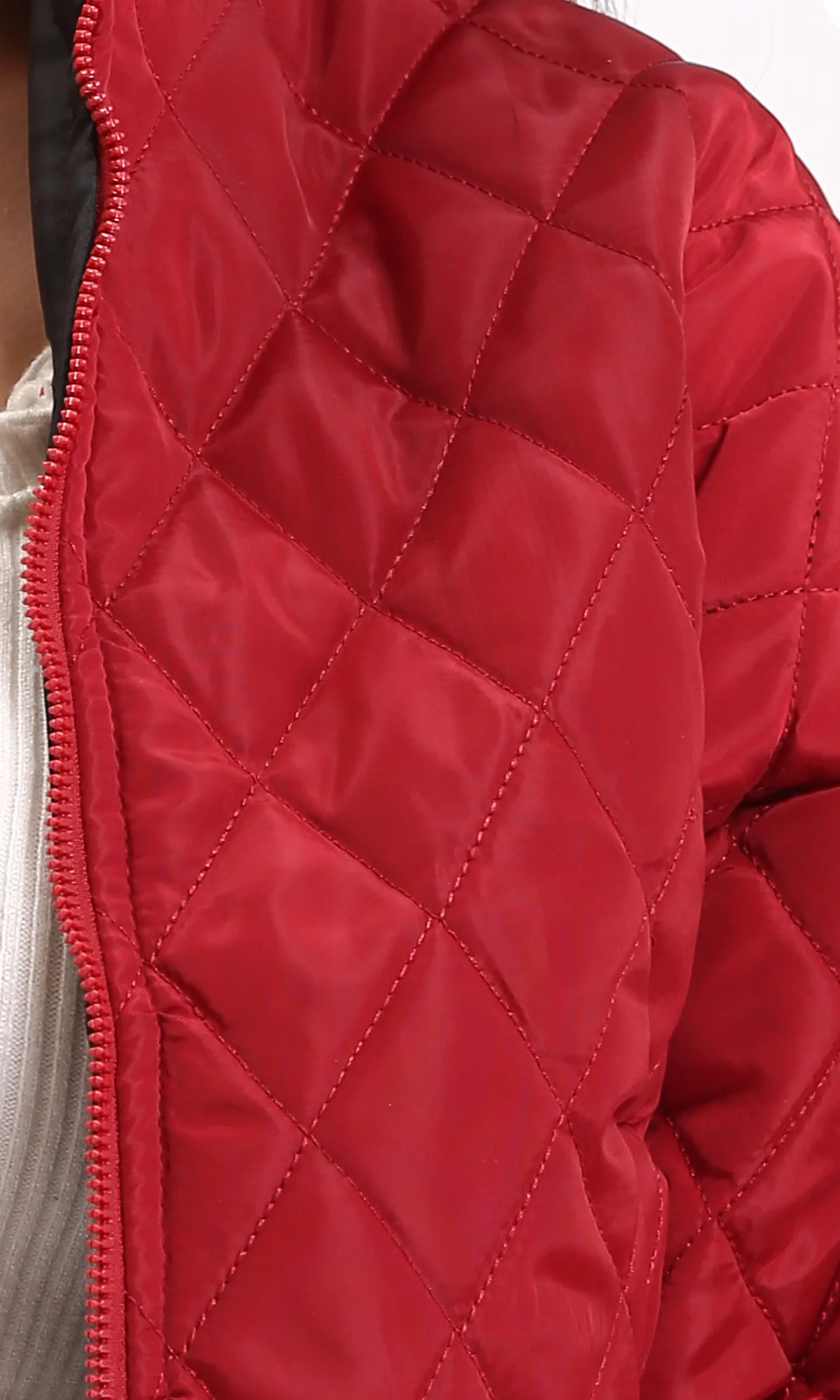 Ravin Diamond-Quilted Cropped Puffer Jacket - Dark Red - R211456 - Image 4
