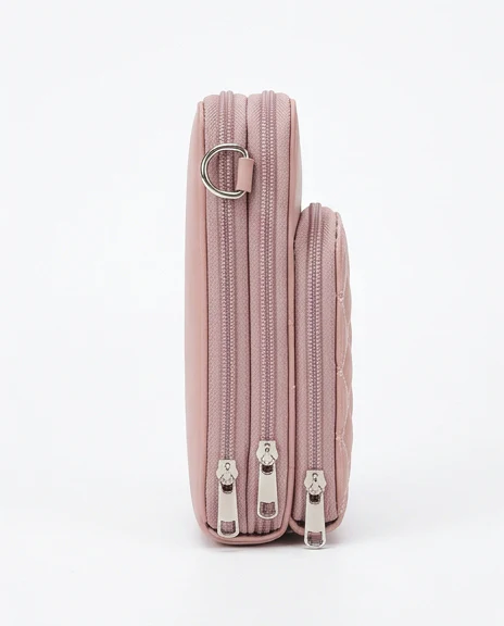 Dusty Pink Quilted Multi-Compartment Crossbody Bag - R212350 - Image 3