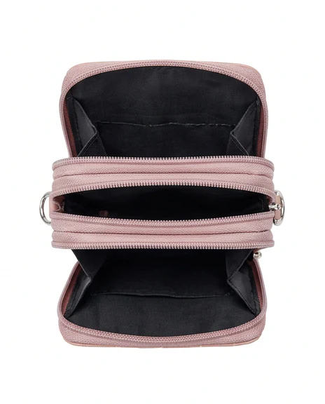 Dusty Pink Quilted Multi-Compartment Crossbody Bag - R212350 - Image 4